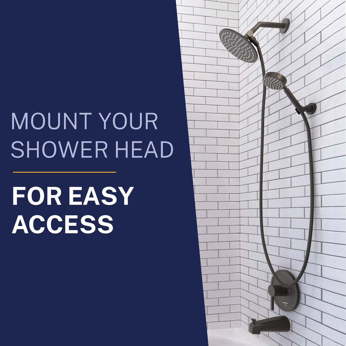 Easy Access Wall Mount Holder Matte Black - The Shower Head Store