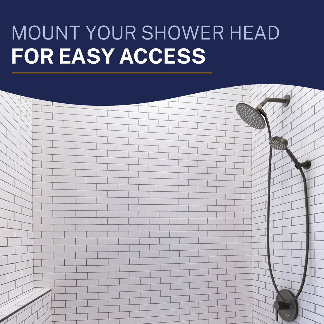 Easy Access Wall Mount Holder Matte Black - The Shower Head Store