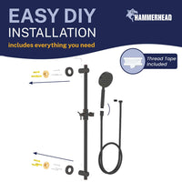 Easy Install ALL Metal Shower Slide Bar with Hand Held Shower Head & Hose Oil Rubbed Bronze / 2.5 GPM Oil Rubbed Bronze / 1.75 GPM - The Shower Head Store