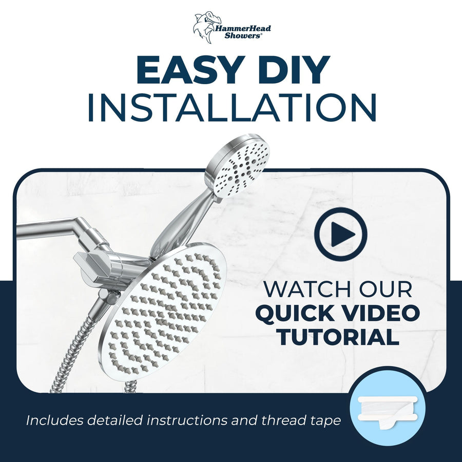 Installation 3-Spray Dual Shower Head Chrome / 1.75 - The Shower Head Store