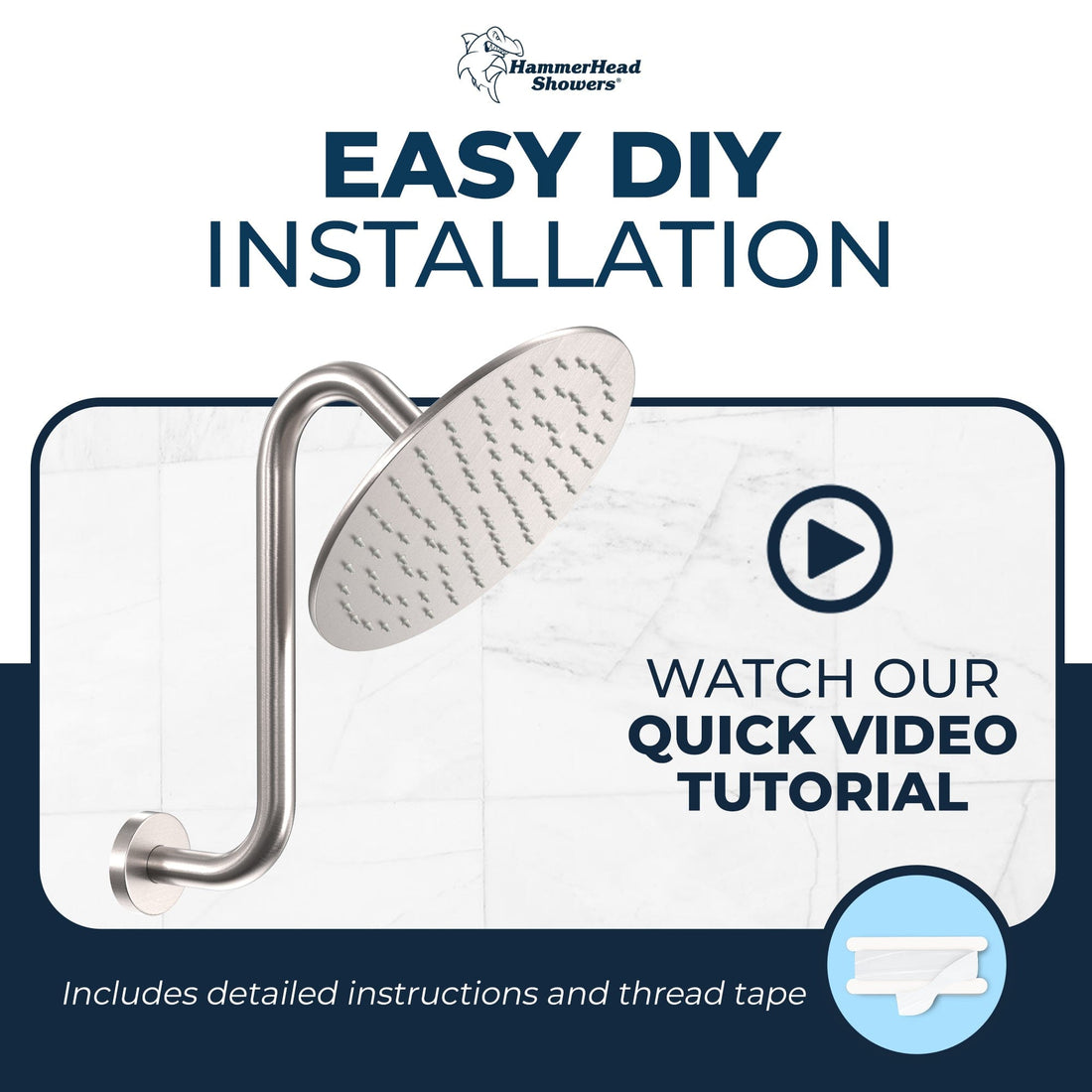 Easy_DIY_Installation_S-style_Shower_Arm Brushed Nickel - The Shower Head Store
