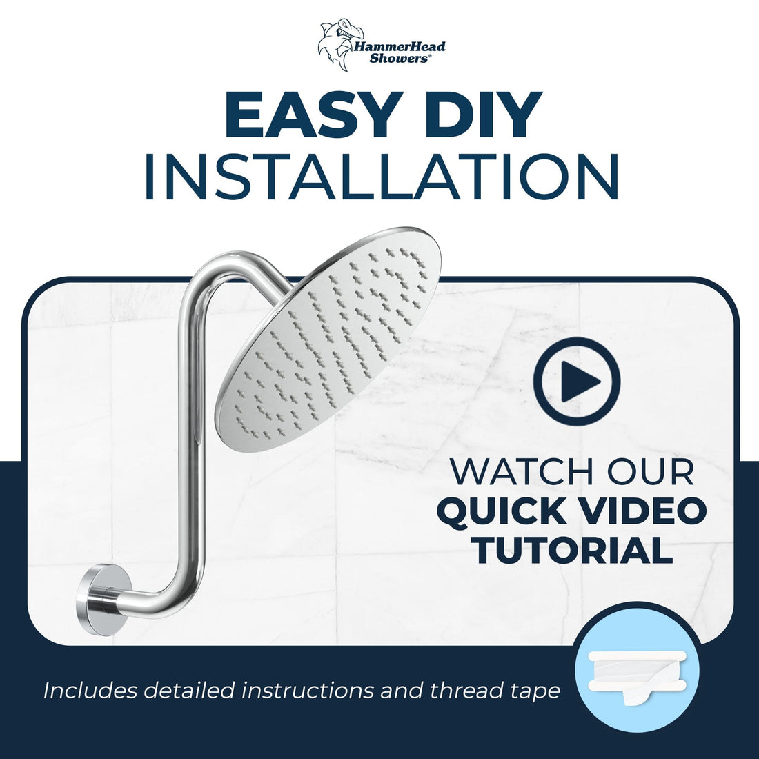 Easy_DIY_Installation_S-style_Shower_Arm_Chrome - The Shower Head Store
