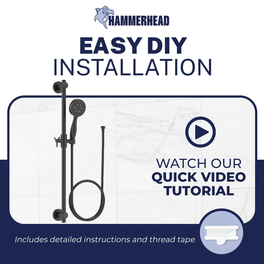 DIY Installation Slide Bar with 3-Spray Hand Held Shower Head & Hose Oil Rubbed Bronze  / 2.5 - The Shower Head Store