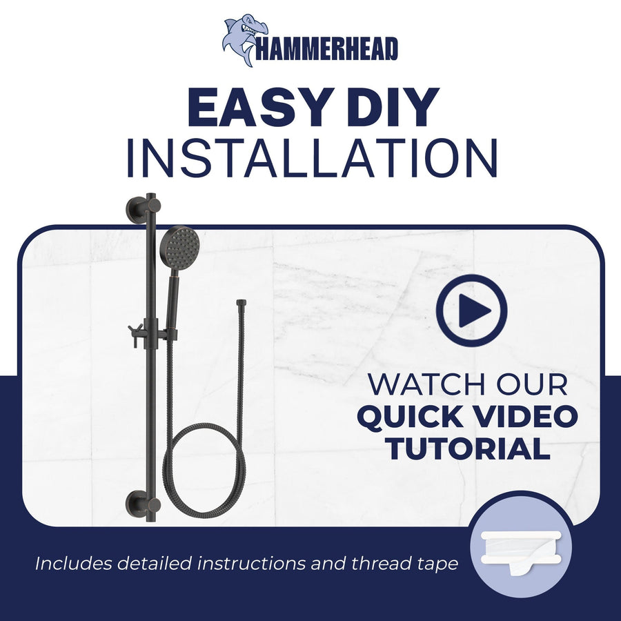 Easy Installation Slide Bar with Low Flow 1-Spray Handheld Shower Head Set Oil Rubbed Bronze / 1.75 - The Shower Head Store