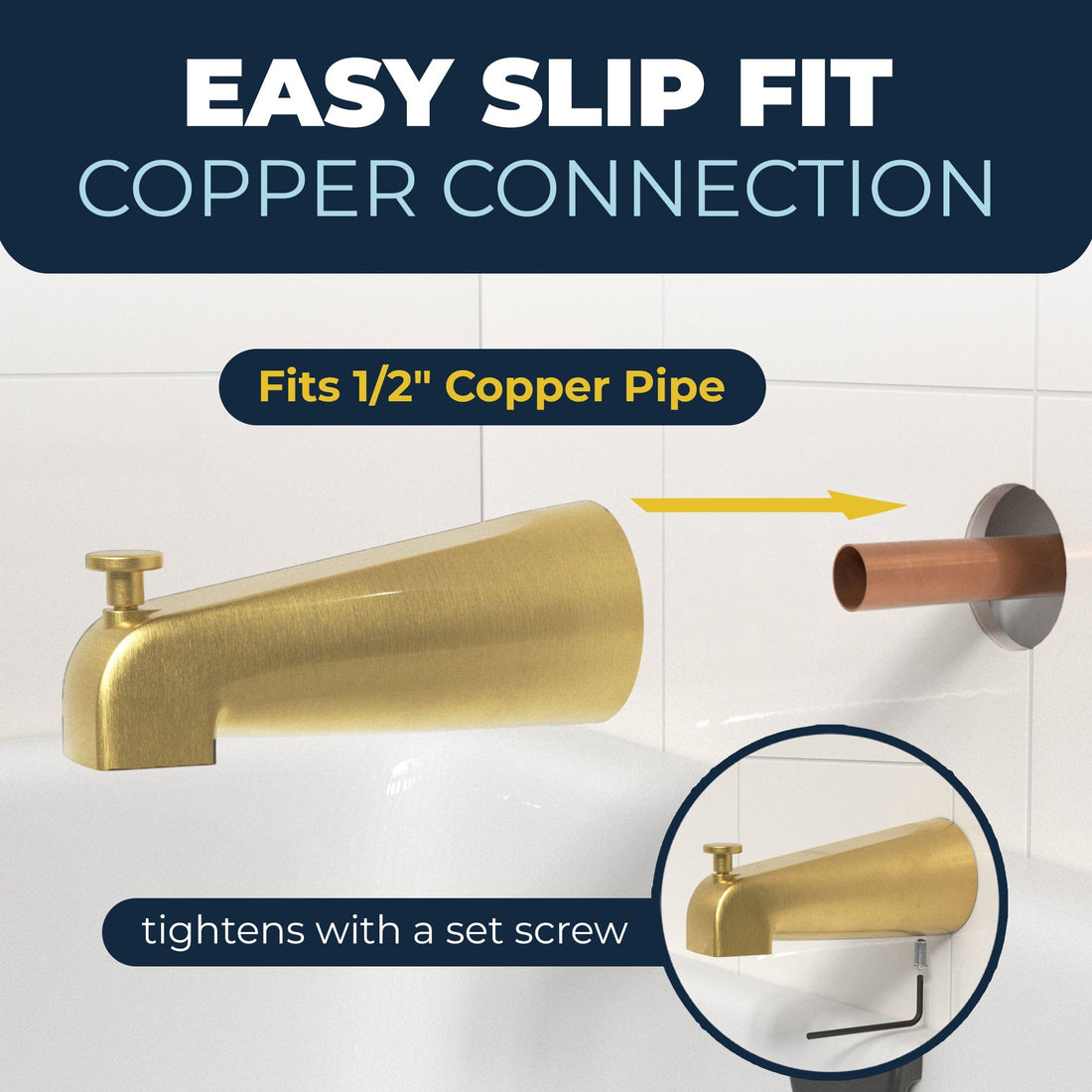 Easy_Slip_Fit_Tub_Spout Brushed Gold - The Shower Head Store