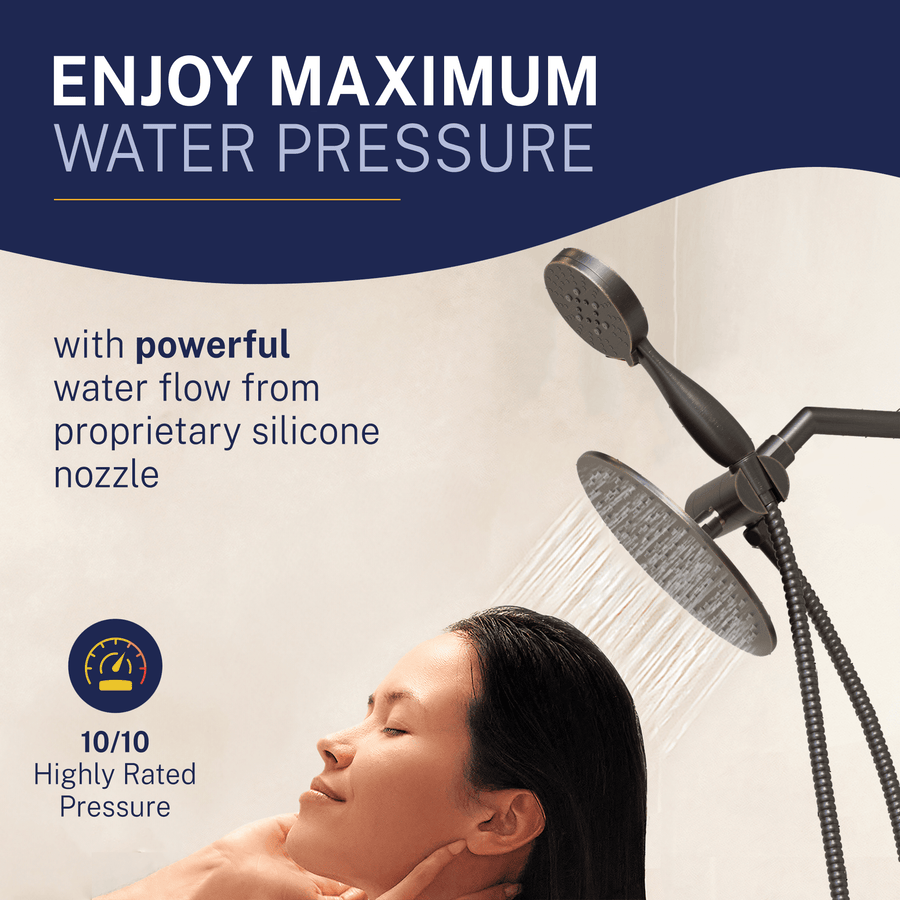 Maximize Your  Water  Pressure 3-Spray Dual Shower Head Oil Rubbed Bronze / 1.75 - The Shower Head Store