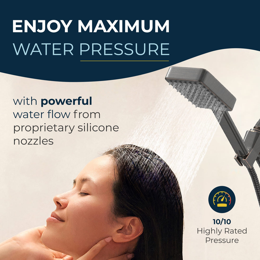 Max Pressure Handheld Square Shower Head Set Oil Rubbed Bronze / 2.5 - The Shower Head