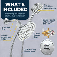 What's Included Complete Shower System with Valve and Trim Chrome / 2.5 - The Shower Head Store