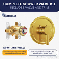Exclusively Designed Single-Handle Shower Valve and Trim Kit Brushed Gold / 2.5 - The Shower Head Store
