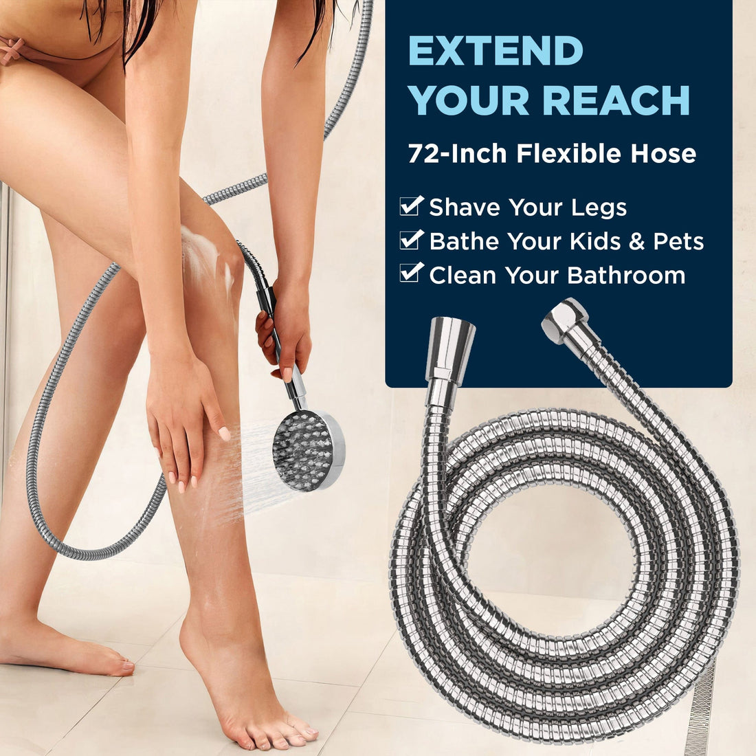 Infographic 1-Spray Dual Shower Head Chrome / 2.5 - The Shower Head Store