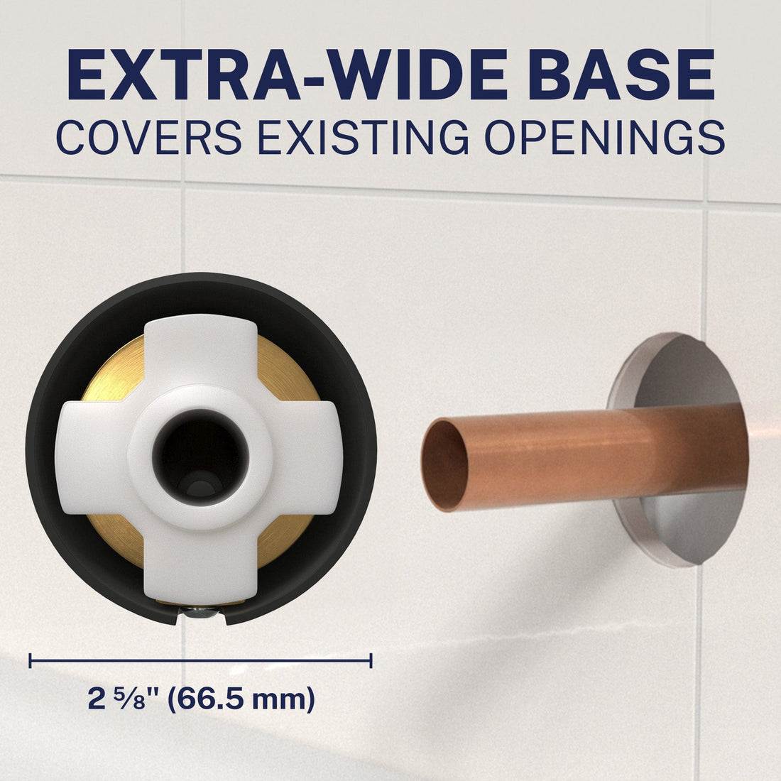 Extra Wide Base Tub Spout Matte Black - The Shower Head Store