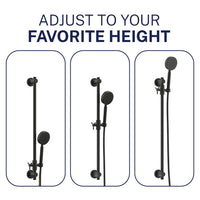 Favorite Height ALL Metal Shower Slide Bar with Hand Held Shower Head & Hose Matte Black / 2.5 GPM Matte Black / 1.75 GPM - The Shower Head Store
