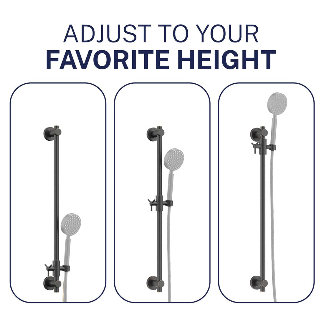 Adjustable Height All Metal Shower Slide Bar for Hand Held Shower Heads Oil Rubbed Bronze - The Shower Head Store