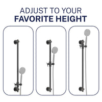 Adjustable Height All Metal Shower Slide Bar for Hand Held Shower Heads Oil Rubbed Bronze - The Shower Head Store