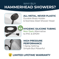 Features All Metal Handheld Shower Head Set 1-Spray Chrome - The Shower Head Store Oil Rubbed Bronze / 2.5