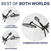 Features 3-Spray Dual Shower Head with Adjustable Shower Arm Oil Rubbed Bronze / 1.75 GPM - The Shower Head Store