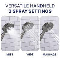 Features 3-Spray Handheld Shower Head Set HammerHead Gray / 2.5 GPM HammerHead Gray / 1.75 GPM - The Shower Head Store