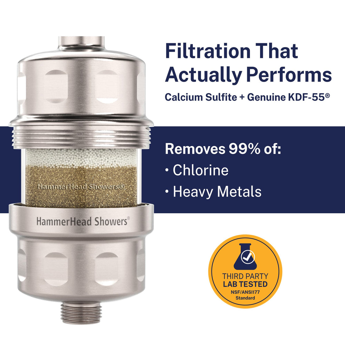 Filtration Solid Metal Shower Head Filter Housing with Filtration to Remove Chlorine Brushed Nickel - The Shower Head Store