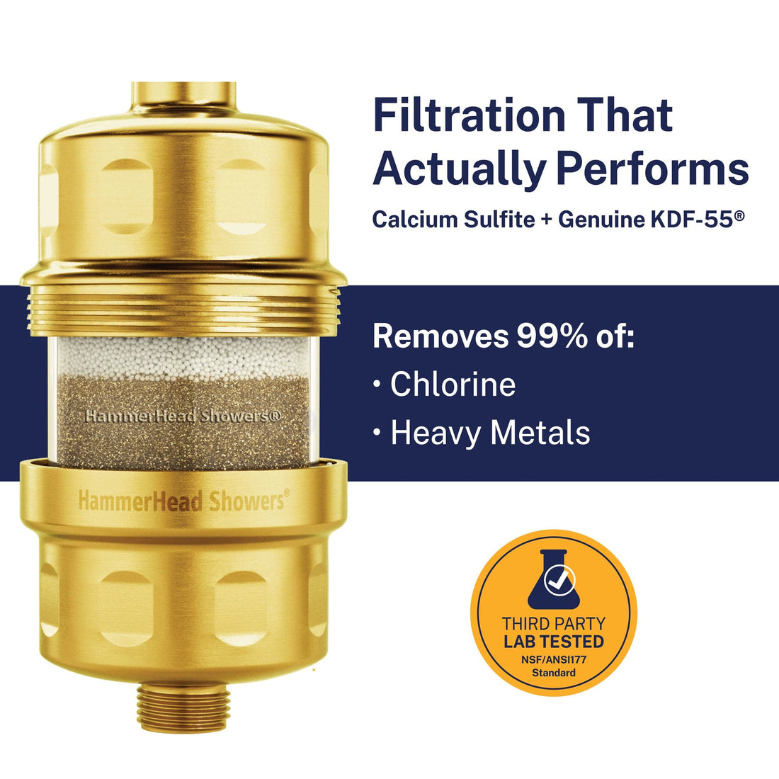 Features Shower Head Filter Brushed Gold - The Shower Head Store