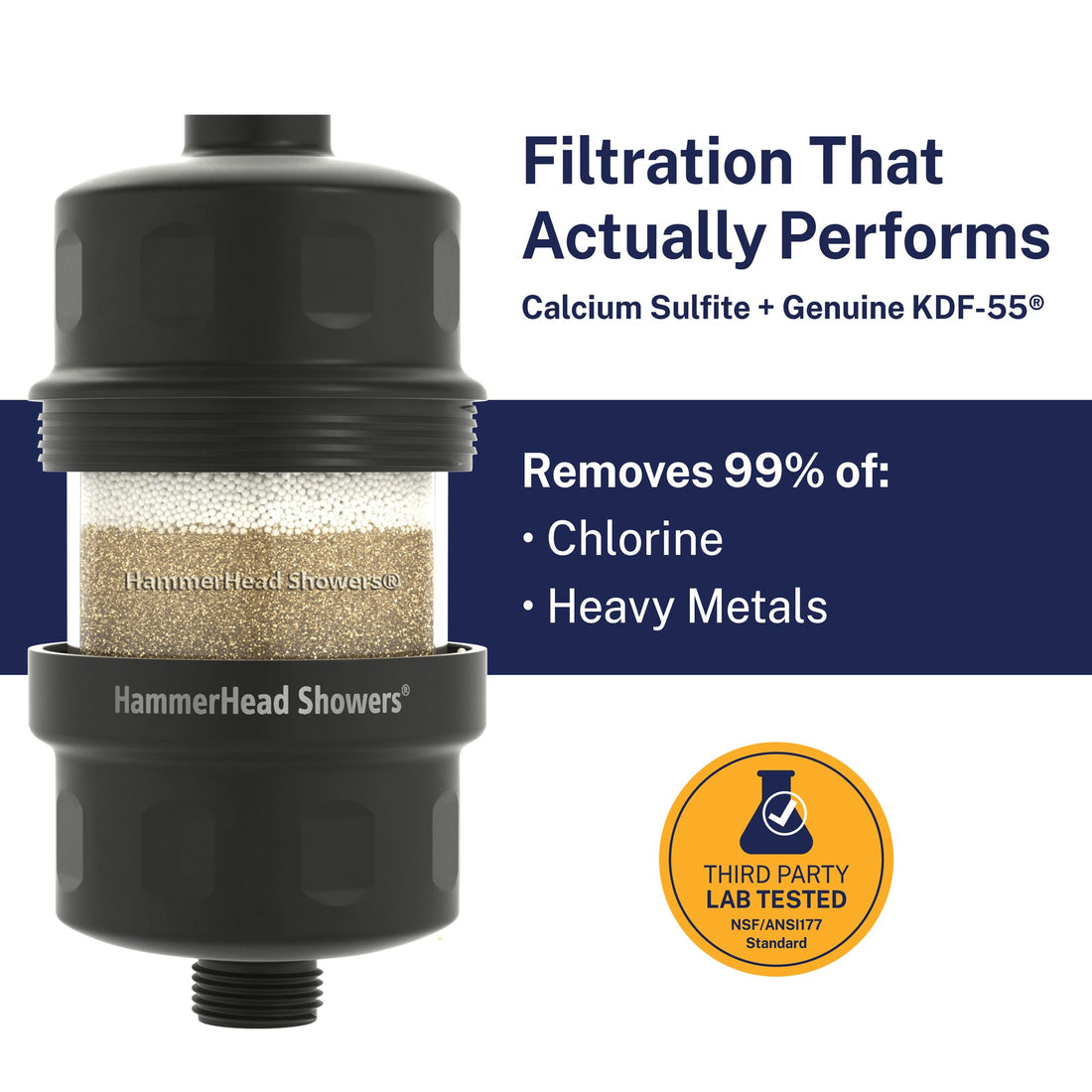 Filtration Solid Metal Shower Head Filter Housing with Filtration to Remove Chlorine Matte Black - The Shower Head Store