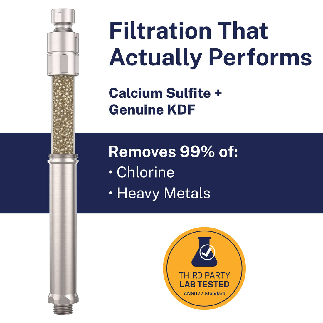 Filtration That Works Slim Inline Shower Filter Brushed Nickel - The Shower Head Store