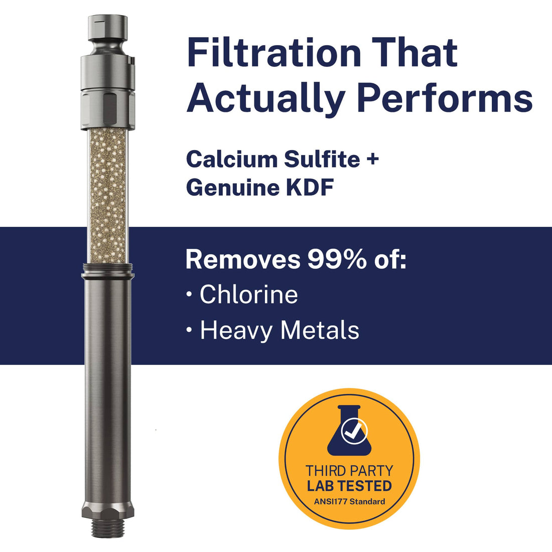 Filtration That Works Slim Inline Shower Filter HammerHead Gray - The Shower Head Store
