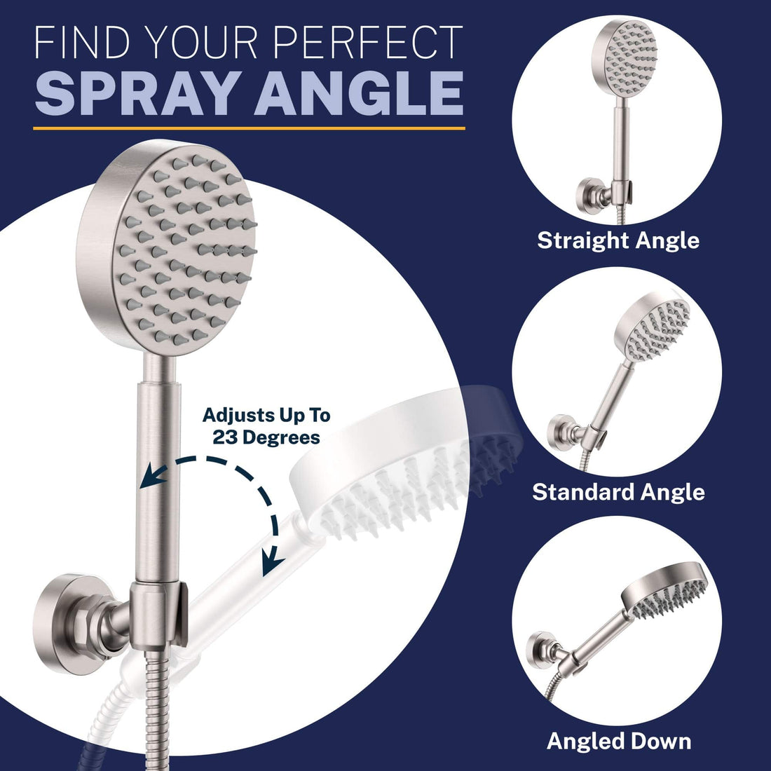 Spray Angle Wall Mount Holder Brushed Nickel  - The Shower Head Store