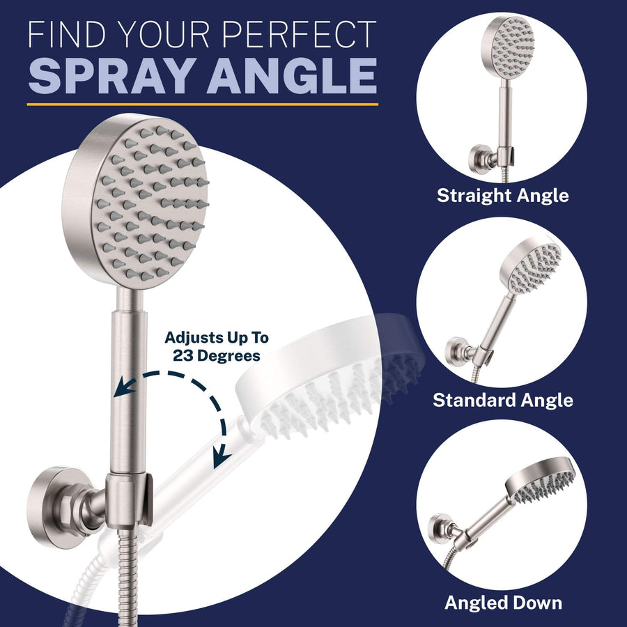 Spray Angle Wall Mount Holder Brushed Nickel  - The Shower Head Store