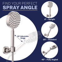 Spray Angle Wall Mount Holder Brushed Nickel  - The Shower Head Store