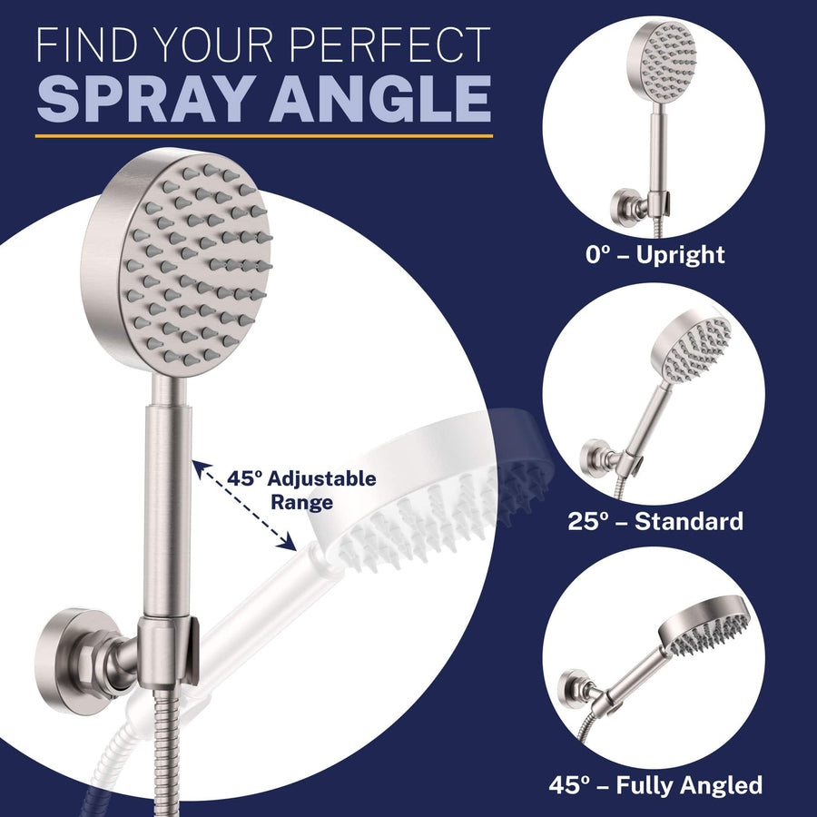 Spray Angle Wall Mount Holder Brushed Nickel  - The Shower Head Store