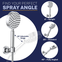 Spray Angle Wall Mount Holder Chrome - The Shower Head Store