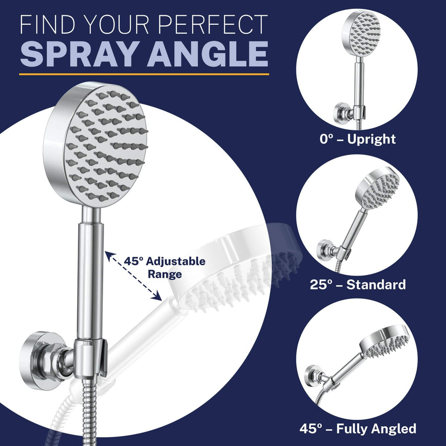 Spray Angle Wall Mount Holder Chrome - The Shower Head Store