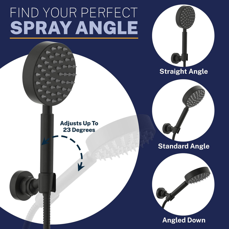 Spray Angle Wall Mount Holder Matte Black  - The Shower Head Store