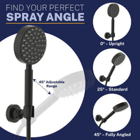 Spray Angle Wall Mount Holder Matte Black  - The Shower Head Store