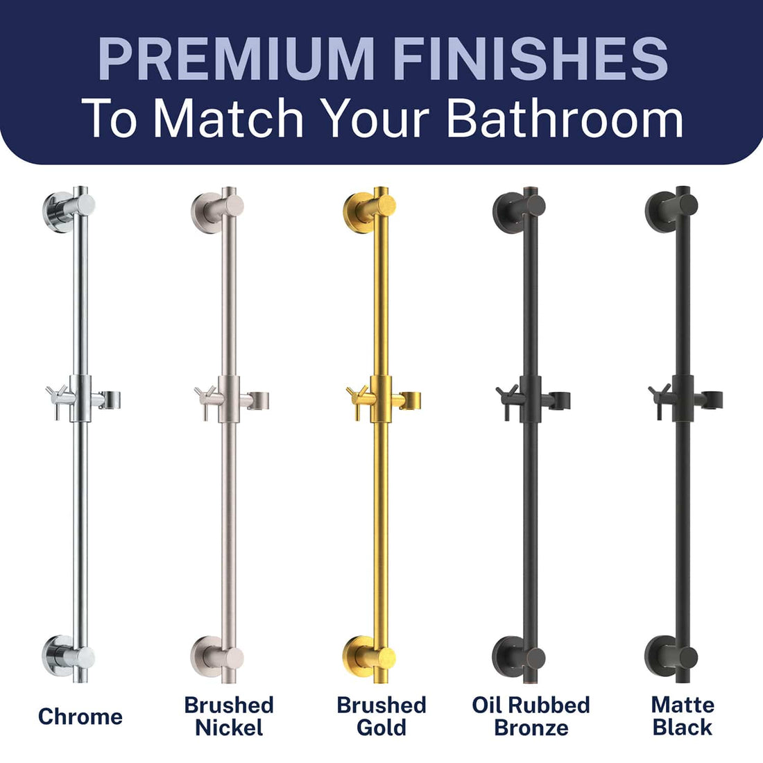 Finishes All Metal Shower Slide Bar for Hand Held Shower Heads Oil Rubbed Bronze - The Shower Head Store