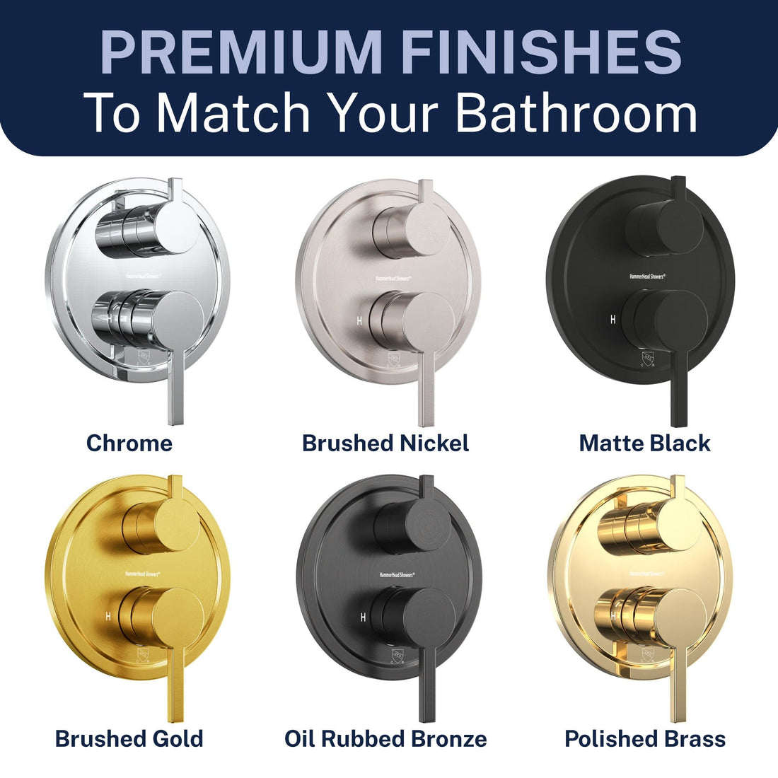 Finishes 2-Handle Valve and Trim Matte Black  - The Shower Head Store