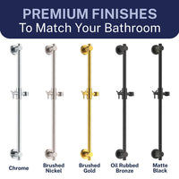 Finishes All Metal Shower Slide Bar for Hand Held Shower Heads Chrome - The Shower Head Store