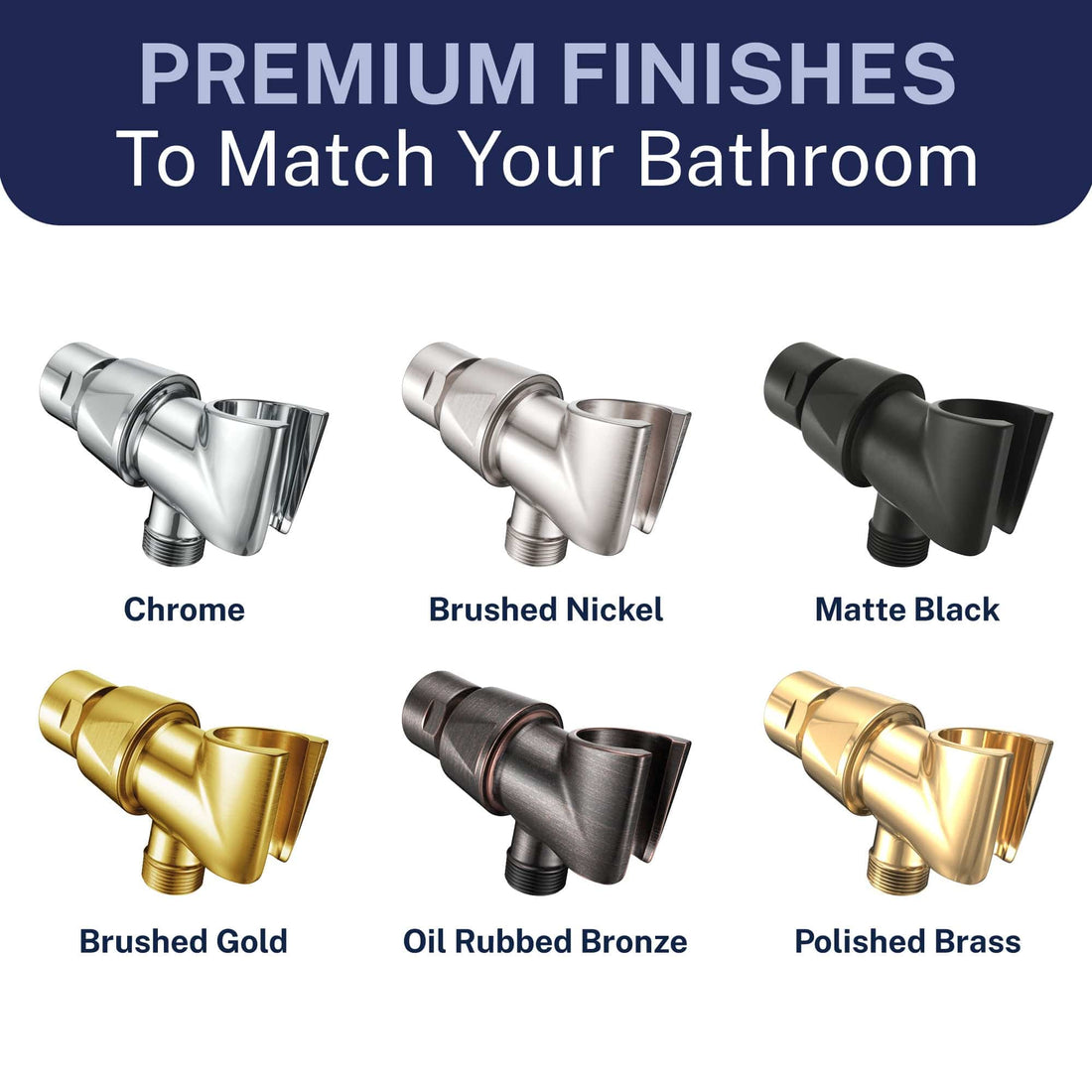 Finish HammerHead Showers All Metal Shower Head Holder Bracket Main Image Brushed Nickel - The Shower Head Store