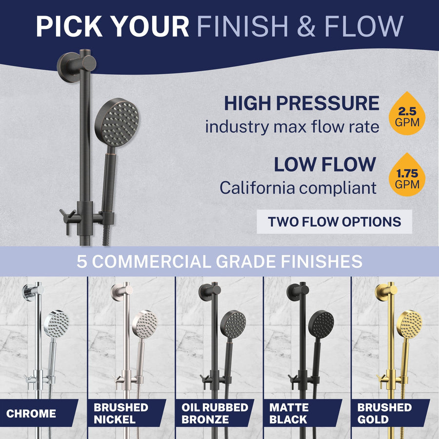 Variations Slide Bar with Low Flow 1-Spray Handheld Shower Head Set Oil Rubbed Bronze / 1.75 - The Shower Head Store