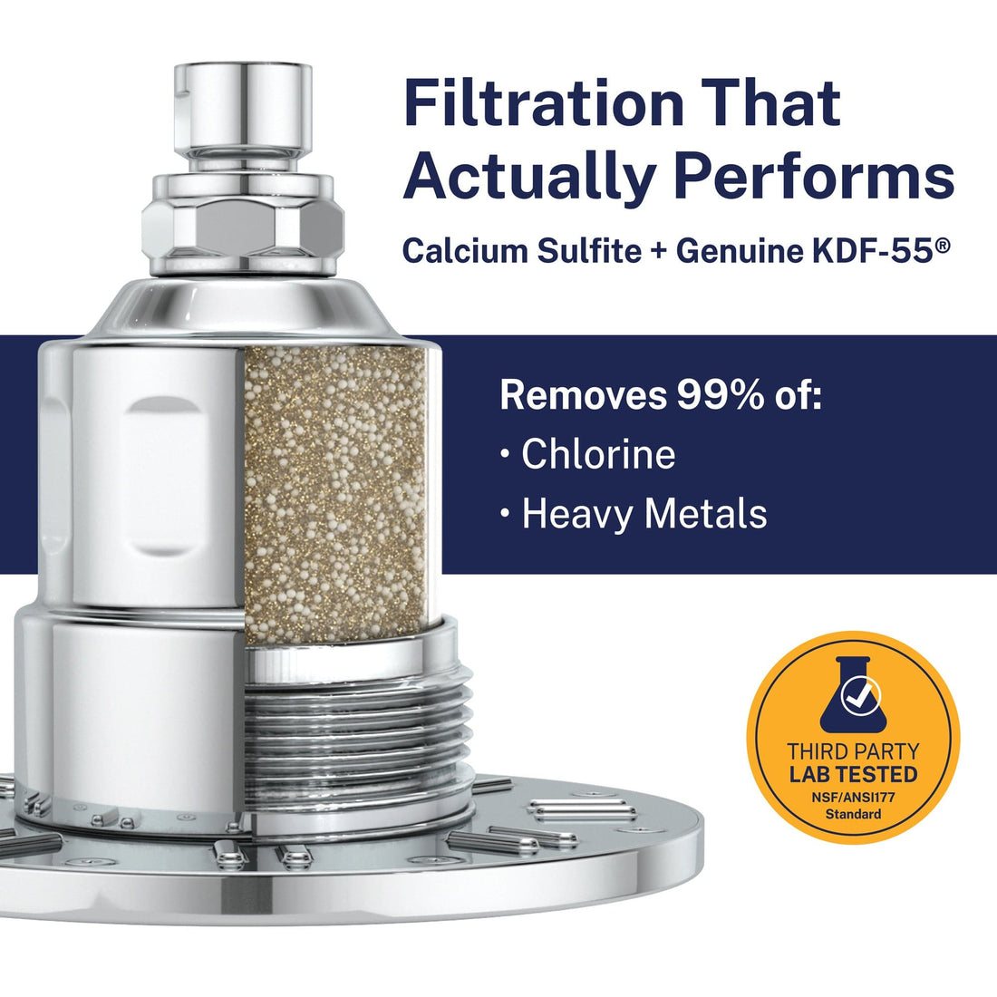 Filtration that Performs Gillian — The METAL Filtered Shower Head Chrome / 1.75 GPM - The Shower Head Store