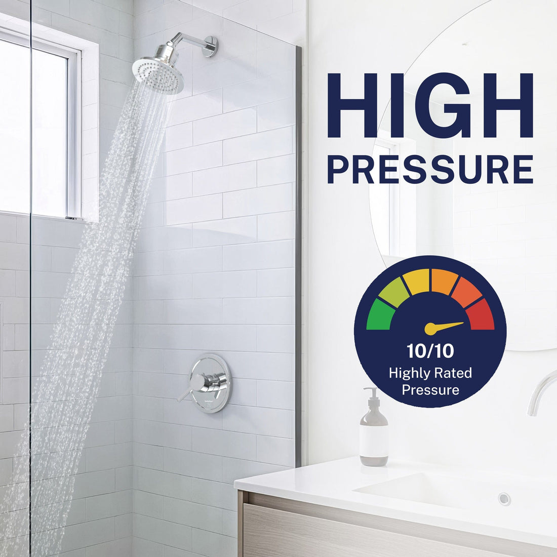 High Pressure Gillian — The METAL Filtered Shower Head Chrome / 1.75 GPM - The Shower Head Store