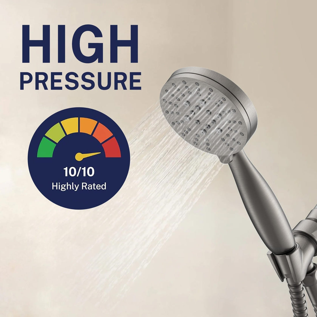 High Pressure 1-Handle Shower Valve System with 3-Spray Handheld Shower Head HammerHead Gray / 2.5 GPM - The Shower Head Store