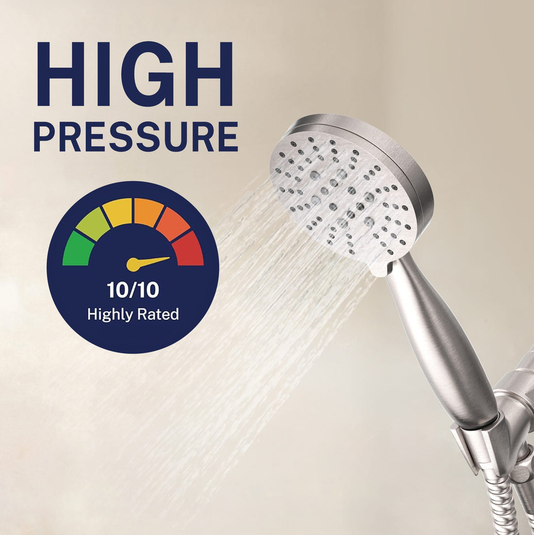 Maximum Water Pressure 3-Spray Handheld Shower Head Set Brushed Nickel / 2.5 GPM Brushed Nickel / 1.75 GPM - The Shower Head Store