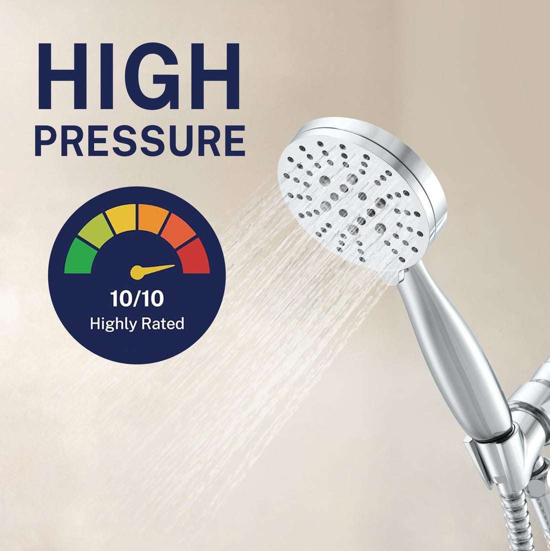 Maximum Water Pressure 3-Spray Handheld Shower Head Set Chrome / 2.5 GPM Chrome / 1.75 GPM - The Shower Head Store