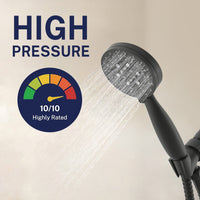 High Pressure 1-Handle Shower Valve System with 3-Spray Handheld Shower Head Matte Black / 2.5 GPM Matte Black / 1.75 GPM - The Shower Head Store