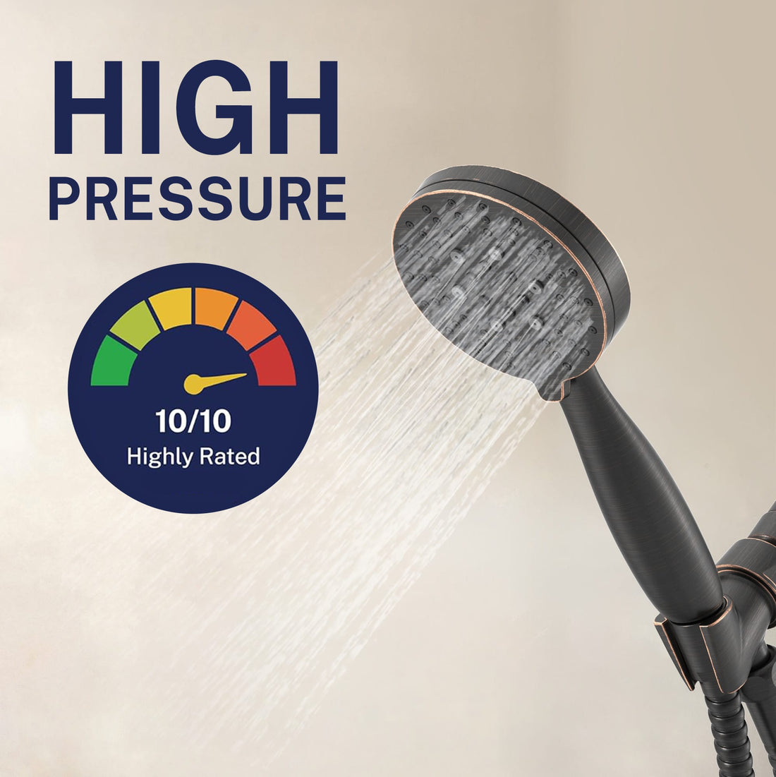 High Pressure 1-Handle Shower Valve System with 3-Spray Handheld Shower Head Oil Rubbed Bronze / 2.5 GPM Oil Rubbed Bronze / 1.75 GPM - The Shower Head Store