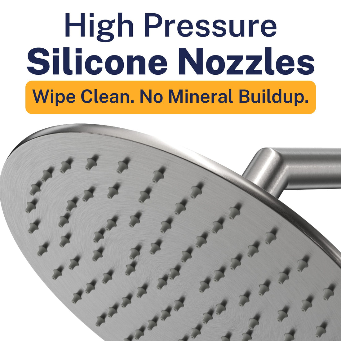 High Pressure 8 Inch Rain Shower Head HammerHead Gray / 2.5 GPM - The Shower Head Store