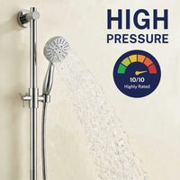 High Pressure Slide Bar with 3-Spray Hand Held Shower Head & Hose Brushed Gold / 2.5 GPM Brushed Gold / 1.75 GPM - The Shower Head Store
