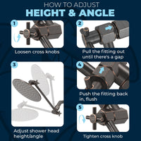 (How to Adjust Height and Angle) Adjust Shower Head Height with Shower Arm Extender Extension Arm 12 Inch / Oil Rubbed Bronze - The Shower Head Store