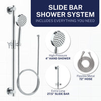 Inclusions Slide Bar with Low Flow 1-Spray Handheld Shower Head Set Chrome / 1.75 - The Shower Head Store